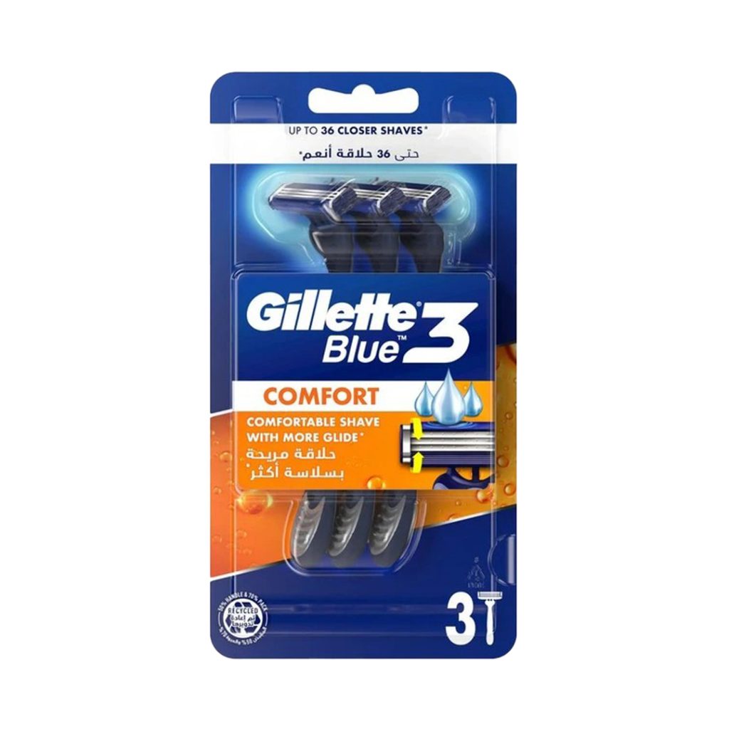 خود تراش ژیلت مدل Blue3 Comfort New بسته 3 عددی