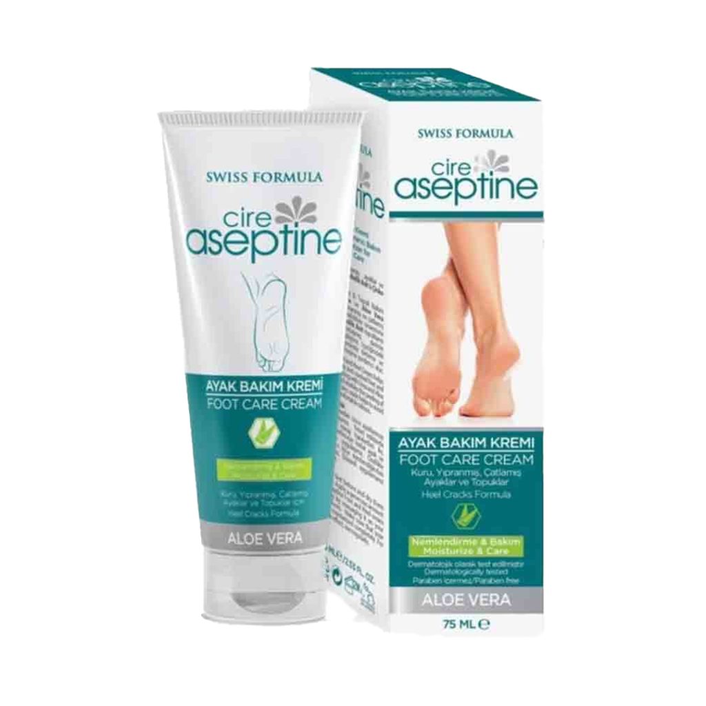 کرم ترک پا سیر آسپتین Cire Aseptine حاوی عصاره آلوئه ورا ۷۵ میلی‌لیتر
