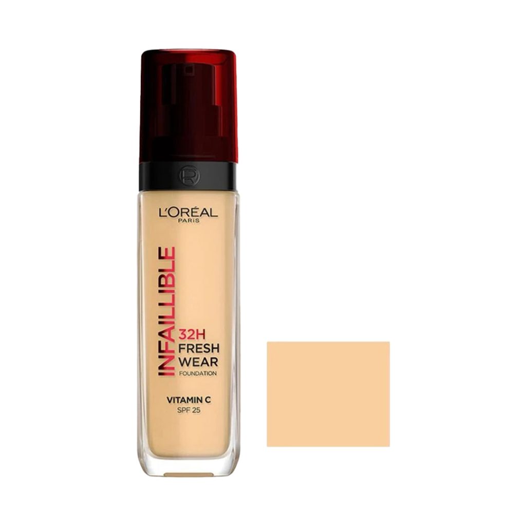 کرم پودر مایع لورآل L’Oréal Infaillible 32H Fresh Wear با SPF 25 کد 120 حجم 30 میلی‌لیتر