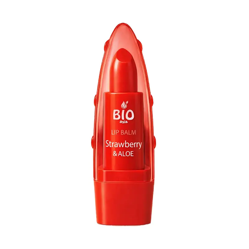 بالم لب Bioasia مدل آلوئه‌ورا و توت‌فرنگی رنگ صورتی Aloe Vera & Çilek Renkli Lip Balm Pembe