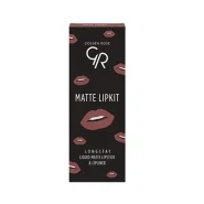 کیت خط لب و رژ لب مایع گلدن رز مدل Matte Lipkit رنگ Rose Taupe
