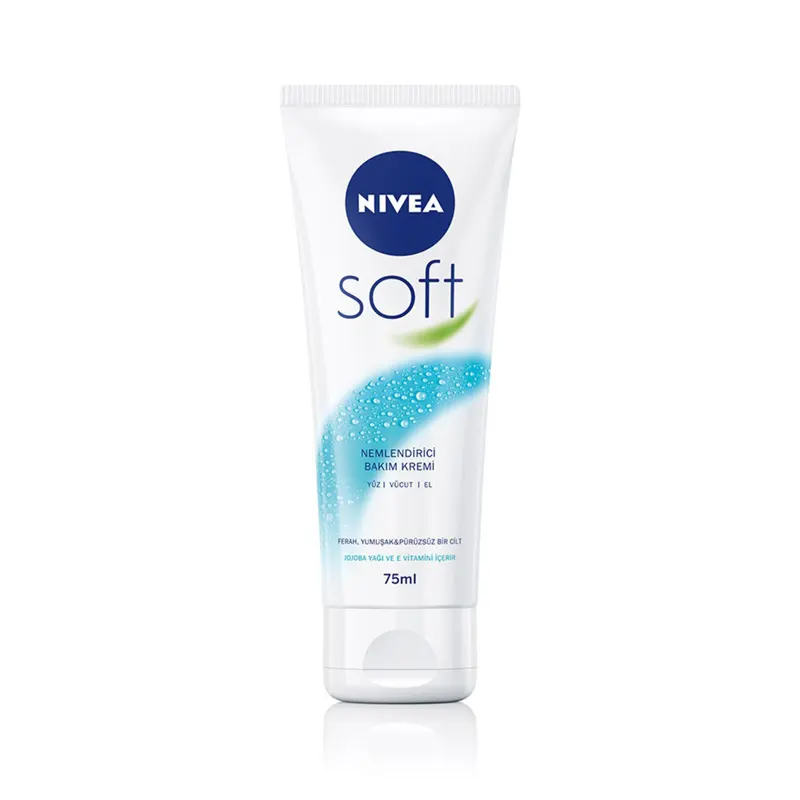 کرم مرطوب‌کننده دست و صورت و بدن Nivea Soft حجم 75 میلی‌لیتر