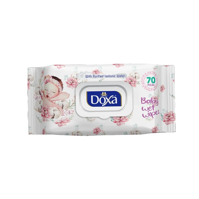 دستمال مرطوب کودک دوکسا مدل Baby Wipes بسته 70 عددی