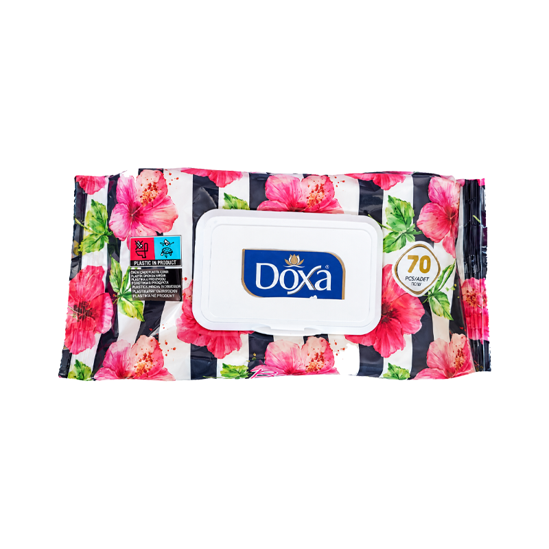 دستمال مرطوب دوکسا مدل Wet Wipes طرح Bloom بسته 70 عددی