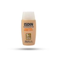 کرم ضد آفتاب رنگی ایزدین ISDIN مدل Fusion Water Magic Light SPF 50 حجم 50 میلی لیتر