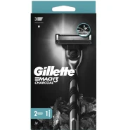 خود تراش ژیلت مدل Mach3 Charcoal بسته یک دسته و 2 تیغ یدک