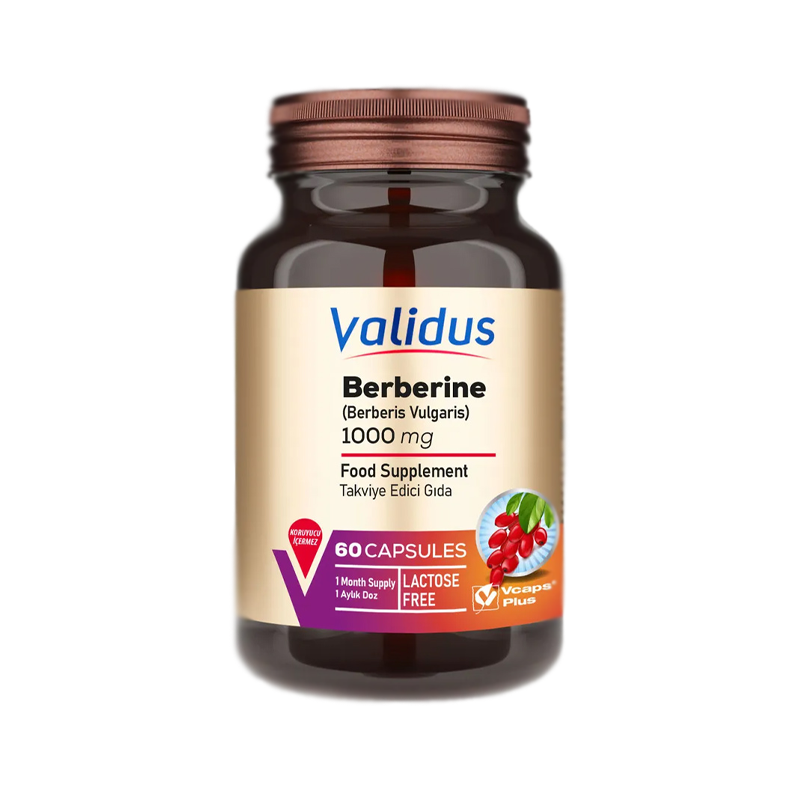 کپسول بربرین ولیدوس validus مدل Berberine 1000 mg تعداد ۶۰ عددی