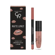 کیت رژلب مایع و مداد لب گلدن رز مدل Warm Nude