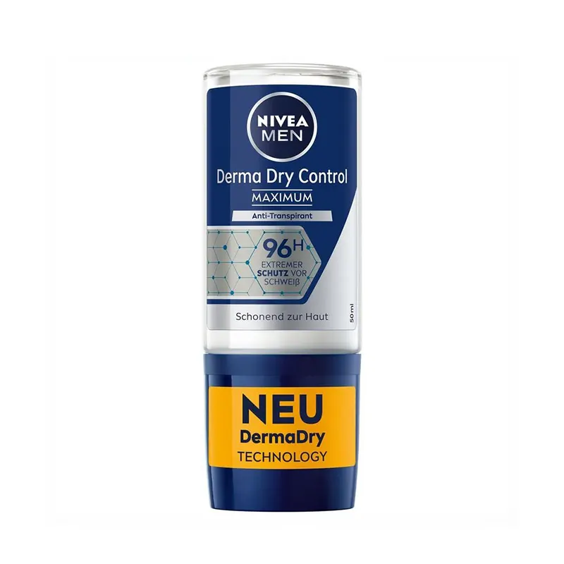 رول ضد تعریق 96 ساعته مردانه نیوآ NIVEA MEN Derma Dry Control Maximum Roll-on حجم ۵۰ میلی‌لیتر