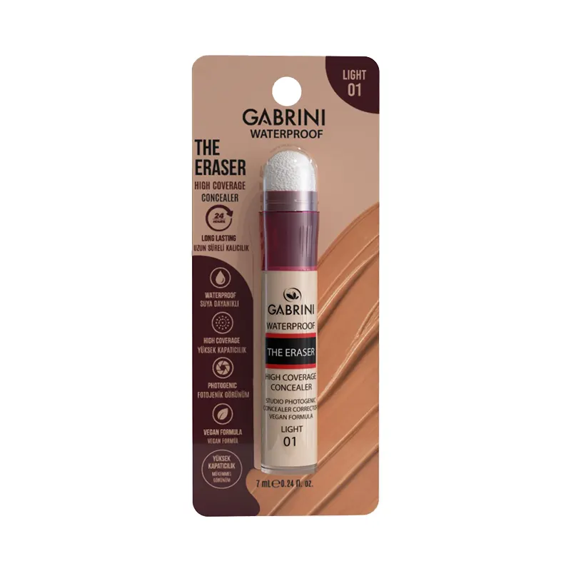 کانسیلر پدی گابرینی Gabrini The Eraser High Coverage Concealer شماره 01 Light حجم ۷ میلی‌لیتر