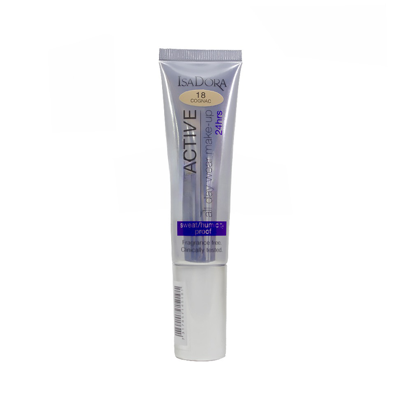 کرم پودر ایزادورا اکتیو ۲۴ ساعته IsaDora Active رنگ ۱۸ Cognac حجم ۳۵ میلی‌لیتر